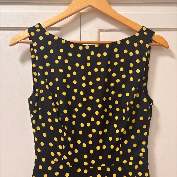 REFORMATION - NWT - Elva Dress in Lila (2) - Black & Yellow Polkadot Mini Dress - Picture 4 of 9